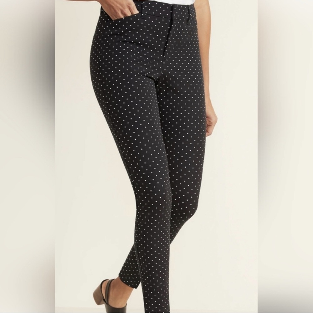 Old Navy Black Pixie Pants with White Dots - Picture 2 of 6